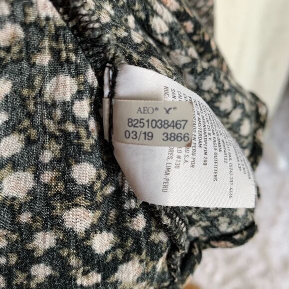 American Eagle Dark Fall Floral Dress Womens XXS  Witchy Ruffle Boho Cottagecore - Picture 9 of 16